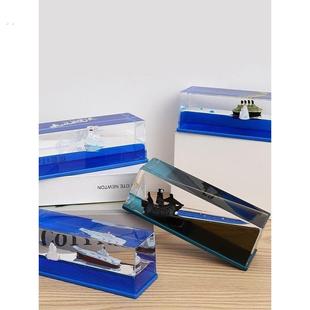 网红解压轮船流体漂流瓶入油海盗船航母漂浮小船摆件男生生日礼物