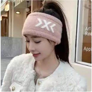 运动发带秋冬防风抹额针织女跑步防寒防风保暖运动护耳头带护脑门