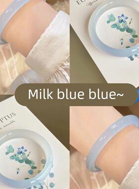 一步一响叮当镯手镯女手炼玻璃彷玉国风细粗圆条手镯冰透汉服配饰