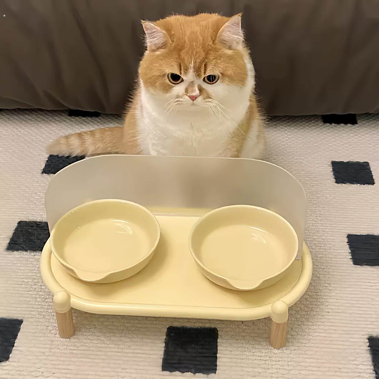 宠物餐桌防漏食防外溅猫碗增高架保护颈椎猫食盆猫咪吃饭区域布置
