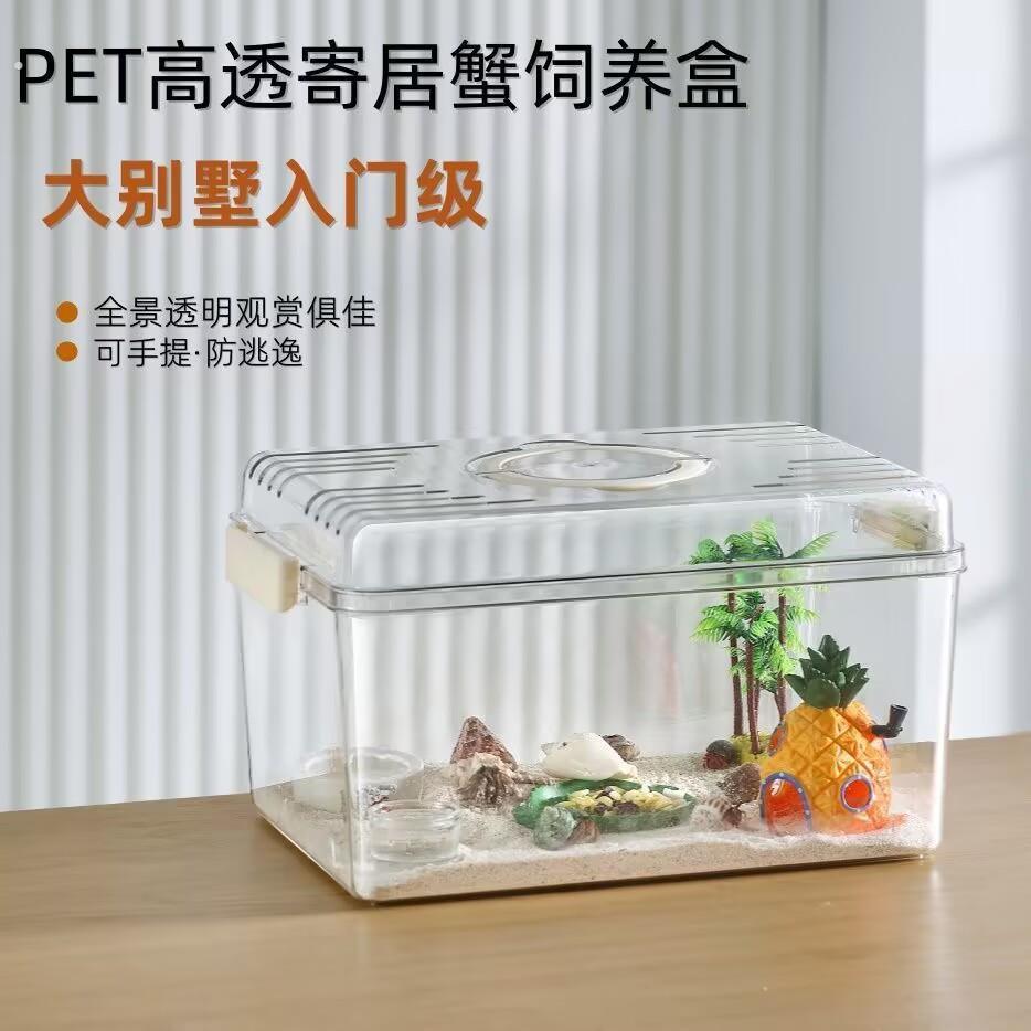 手提宠物饲养盒甲虫饲养盒寄居螃蟹仓鼠守宫饲养箱乌龟爬宠外带盒