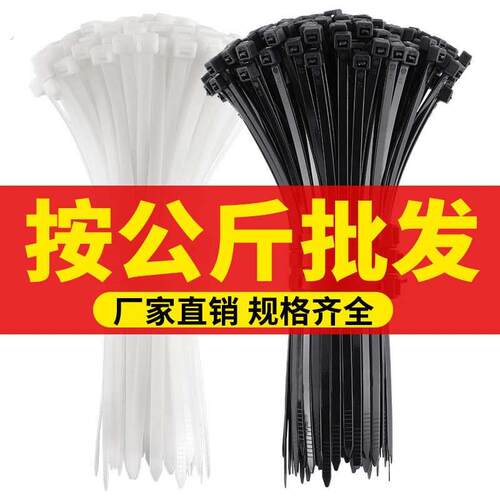 自锁尼龙扎带4*200 高强度扎线带固定塑料捆扎带500条白色黑色