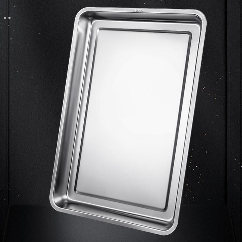 不锈钢盆长方形菜盆厨房家用方盆凉拌菜专用铁盘子卤菜展示盆商用