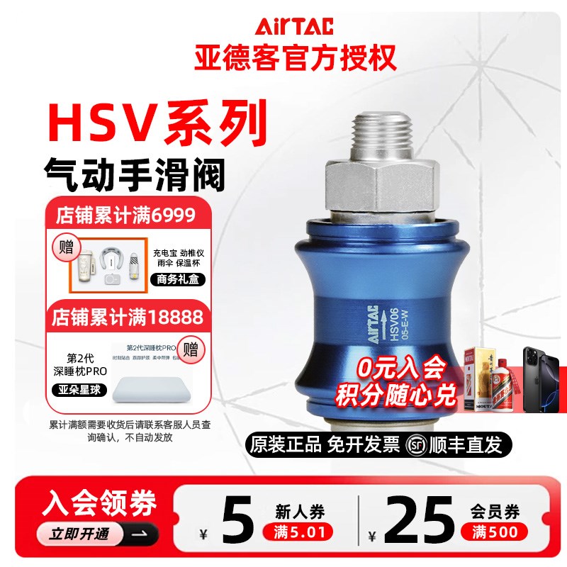 手滑阀开关手推阀泄气阀HSV06 08 10 20 25-SS/SF/FF