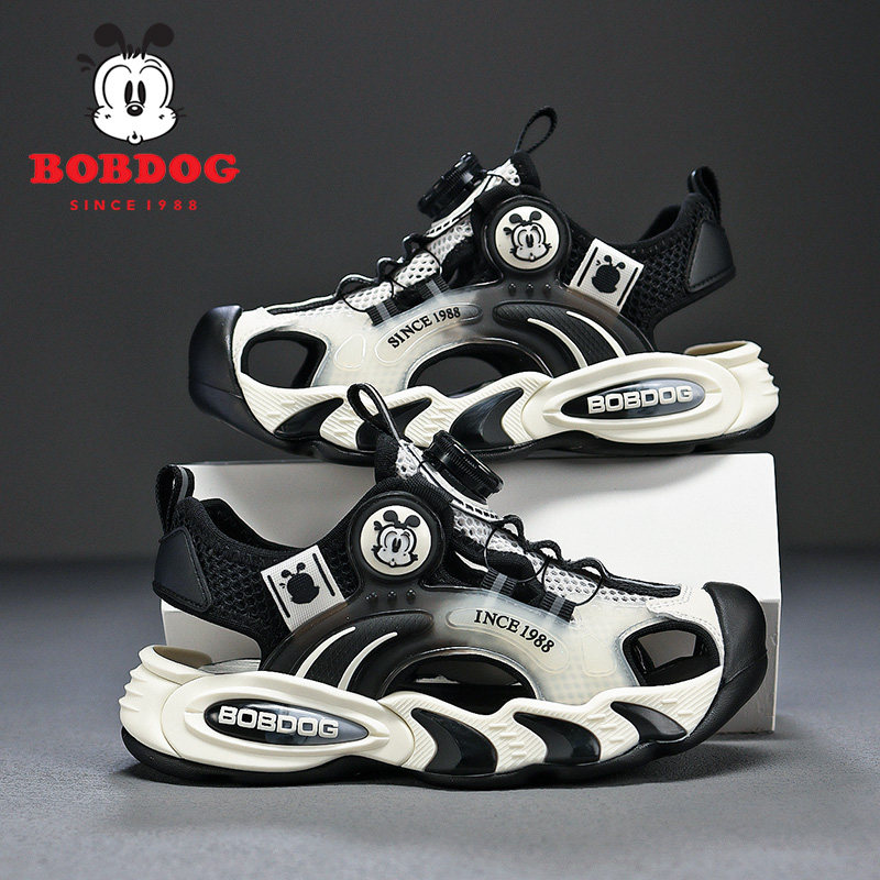 巴布豆男童包头凉鞋2026夏季新款软底防滑小学生男孩子儿童沙滩鞋