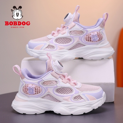 巴布豆童鞋女童运动鞋2026夏季新款透气网鞋女孩子软底儿童跑步鞋