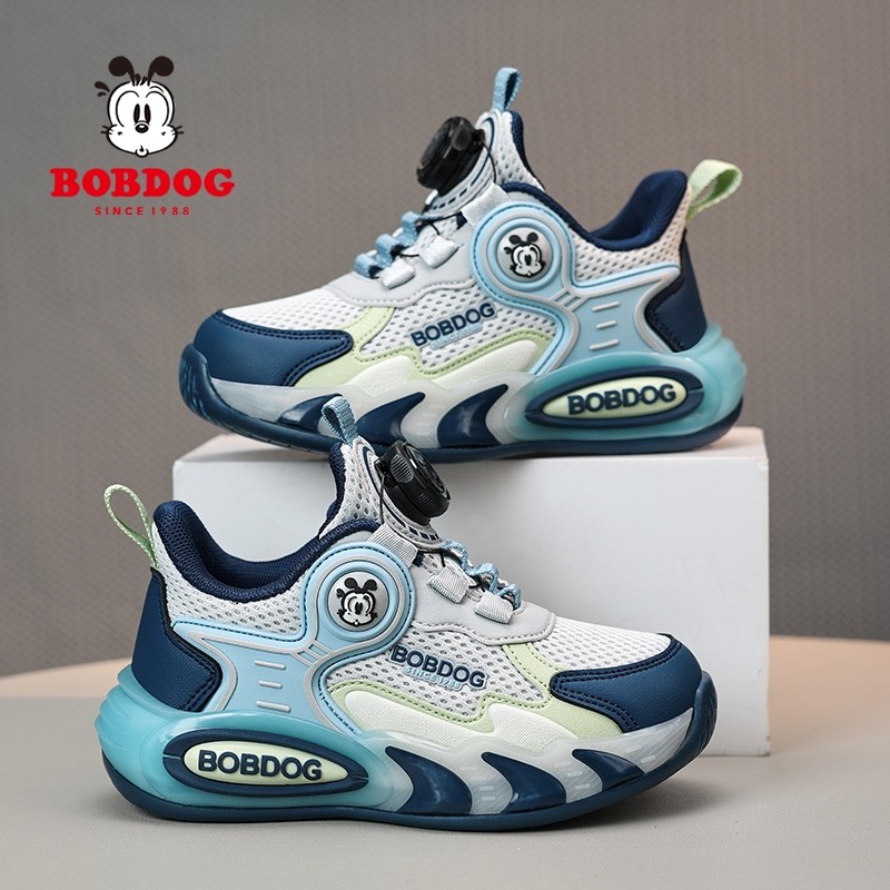 巴布豆童鞋男童运动鞋2026春季新款网面透气中大童男孩户外儿童鞋