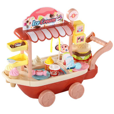 过家家玩具冰淇淋车糖果推车