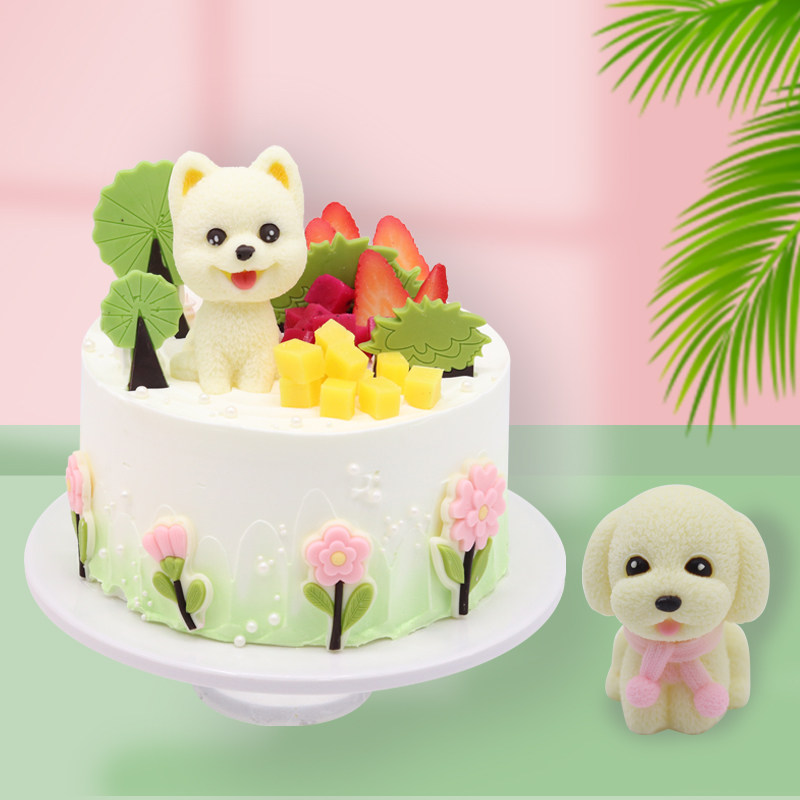 立体卡通巧克力烘焙蛋糕装饰2个包邮泰迪博美小熊猫盒装手工生日