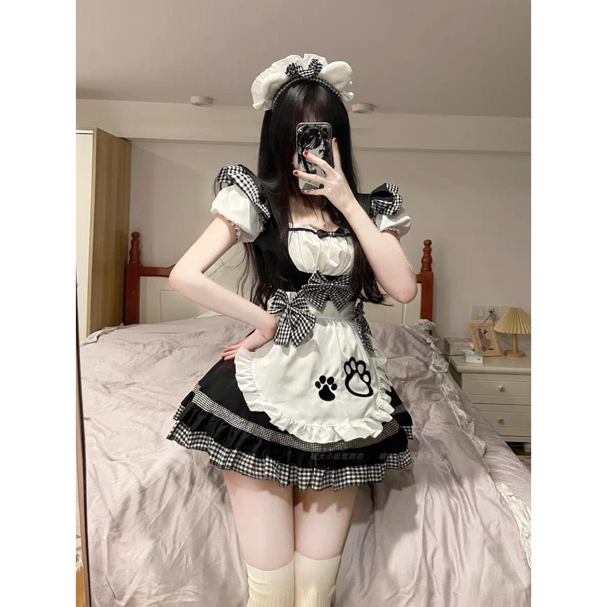 女仆装cos可爱女佣猫咪大码少女lolita连衣裙洛丽塔cosplay服装