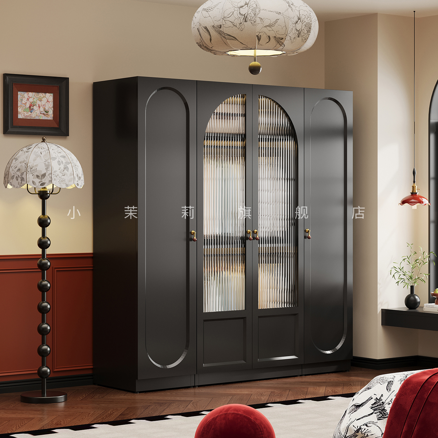 中古风钢制金属小户型衣柜