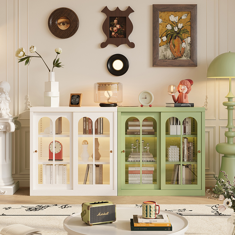 书架省空间带门防尘推拉门书柜