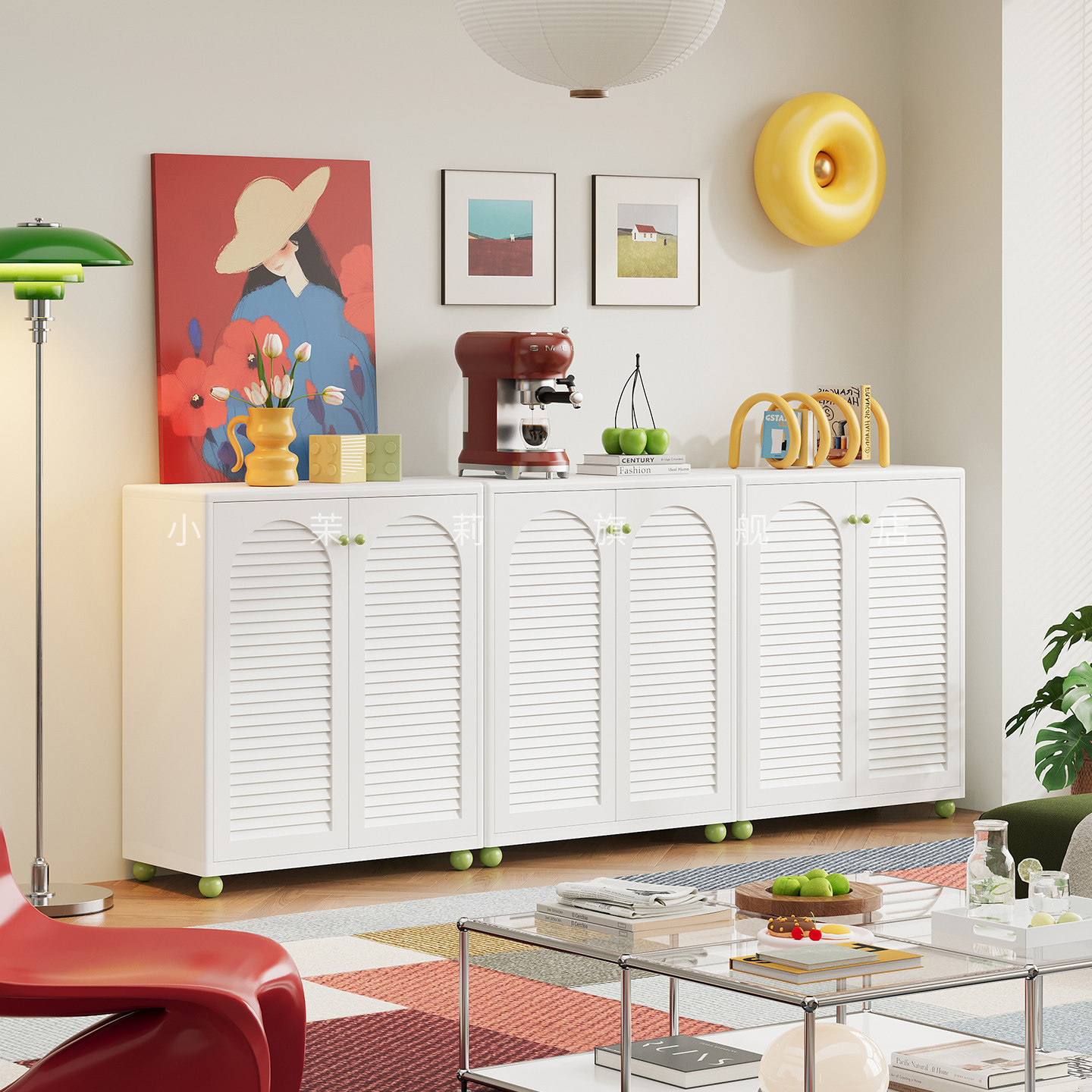 加厚铁艺书柜带柜门教室学习组合带门矮柜书架创意新款展示置物架