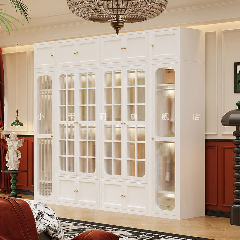 法式钢制衣柜家用卧室小户型出租屋铁皮衣橱金属无甲醛收纳储物柜