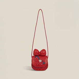 2026新款女童可爱斜背包卡通蝴蝶结小马新年红包女孩压岁钱单肩包