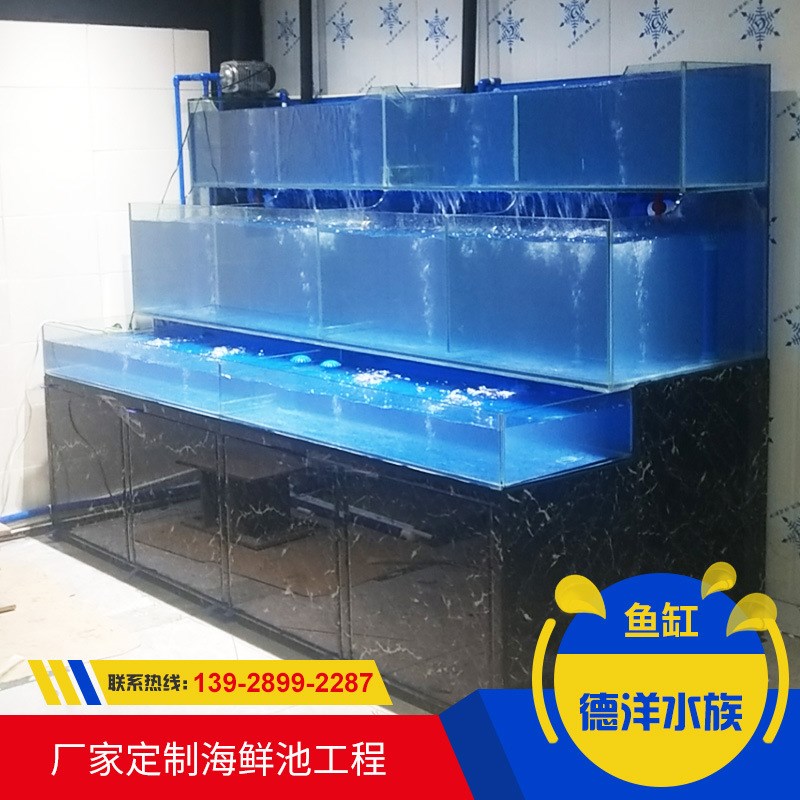 广州厂家订制淡海水双循环移动养鱼池 海鲜池饭店小型海鲜缸超市