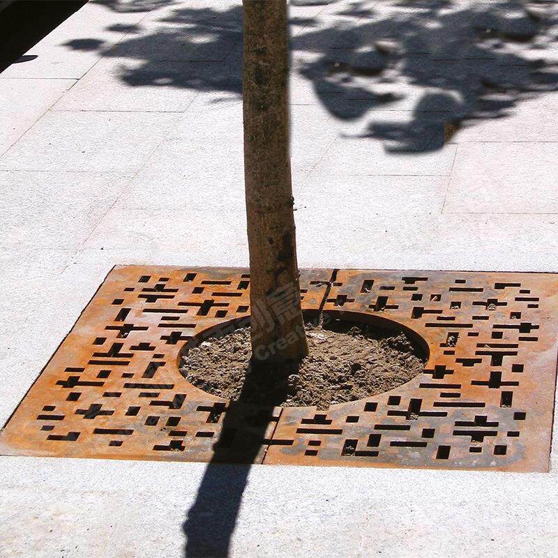 钢板树篦子护树板树池盖板树围子广场公园景区市政道路树篦子厂家图片