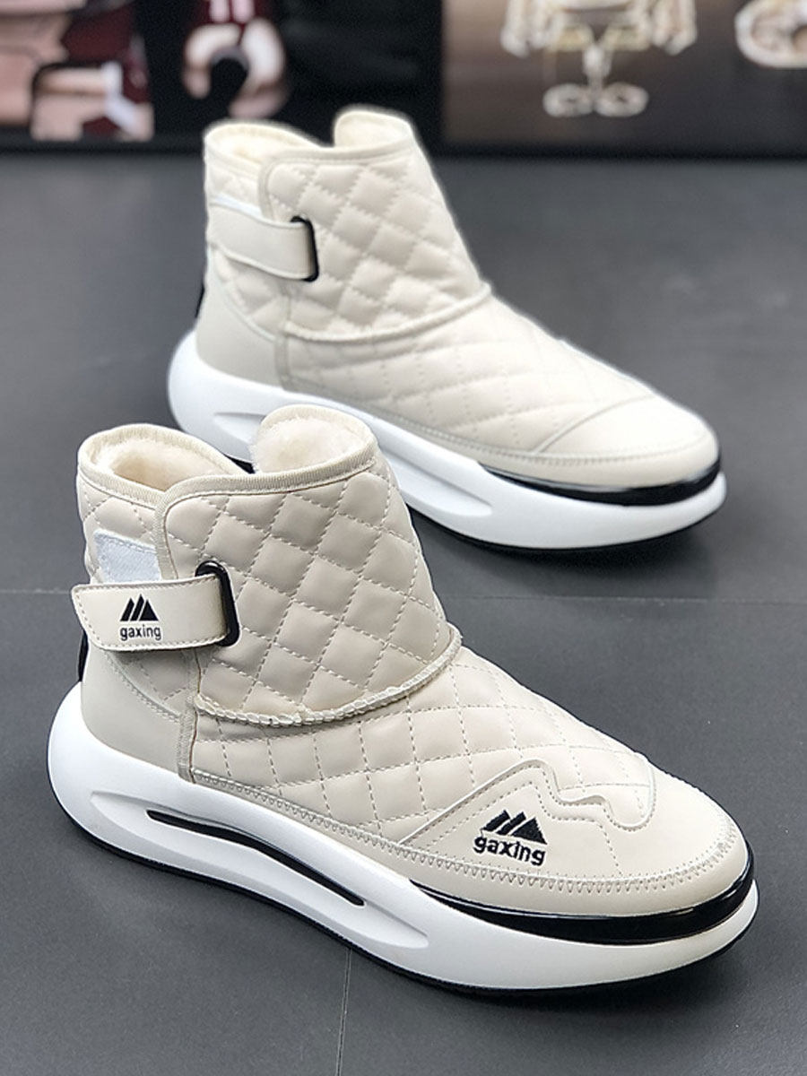 MENS SHOES: WINTER NEW VELVET HIGH-TOP WARM SNOW COTTON THICK-SOLED SLEEVE TRENDY FASHION VERSATILE COTTON SHOES CASUAL SHOES