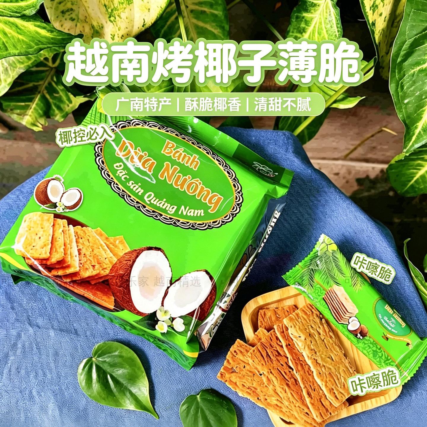 越南椰子烤饼banh dua nuong香脆酥脆椰子味烤饼干休闲零食120g