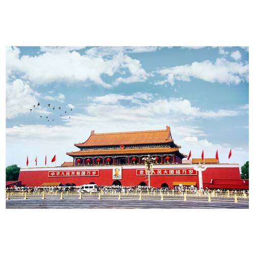 特色城市建筑风景画北京天安门广场自粘贴画海报中式城不干胶贴纸