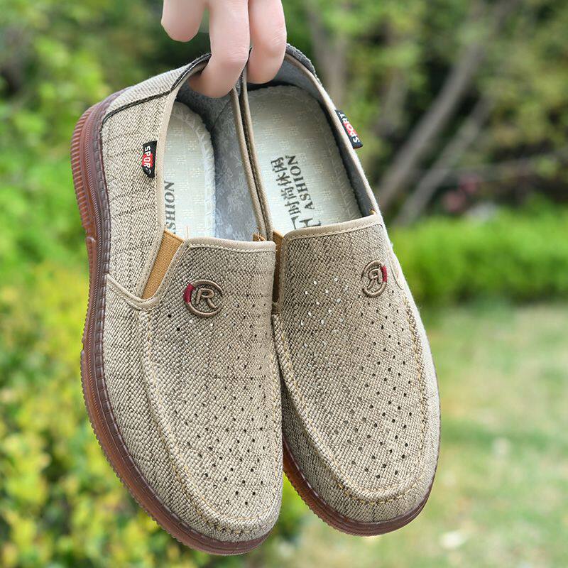 回力1927老北京布鞋牛筋透气网鞋中老年帆布网面底板鞋一脚蹬男鞋