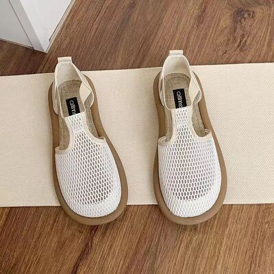 回力1927网面凉鞋女两穿软底洞洞镂空透气棉麻上班族夏季外穿薄款