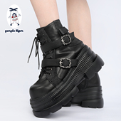 purple 摇滚百搭马丁靴 2025朋克辣妹厚底短靴女新款 tiger 原创