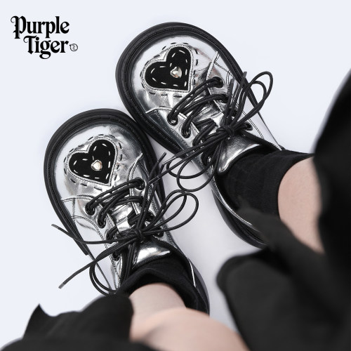 purpletiger银色亚文化厚底鞋