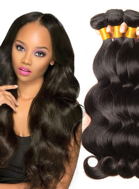 非洲假发女化纤发帘发束body wave黑色大波浪蛇曲卷发帘100gFT002