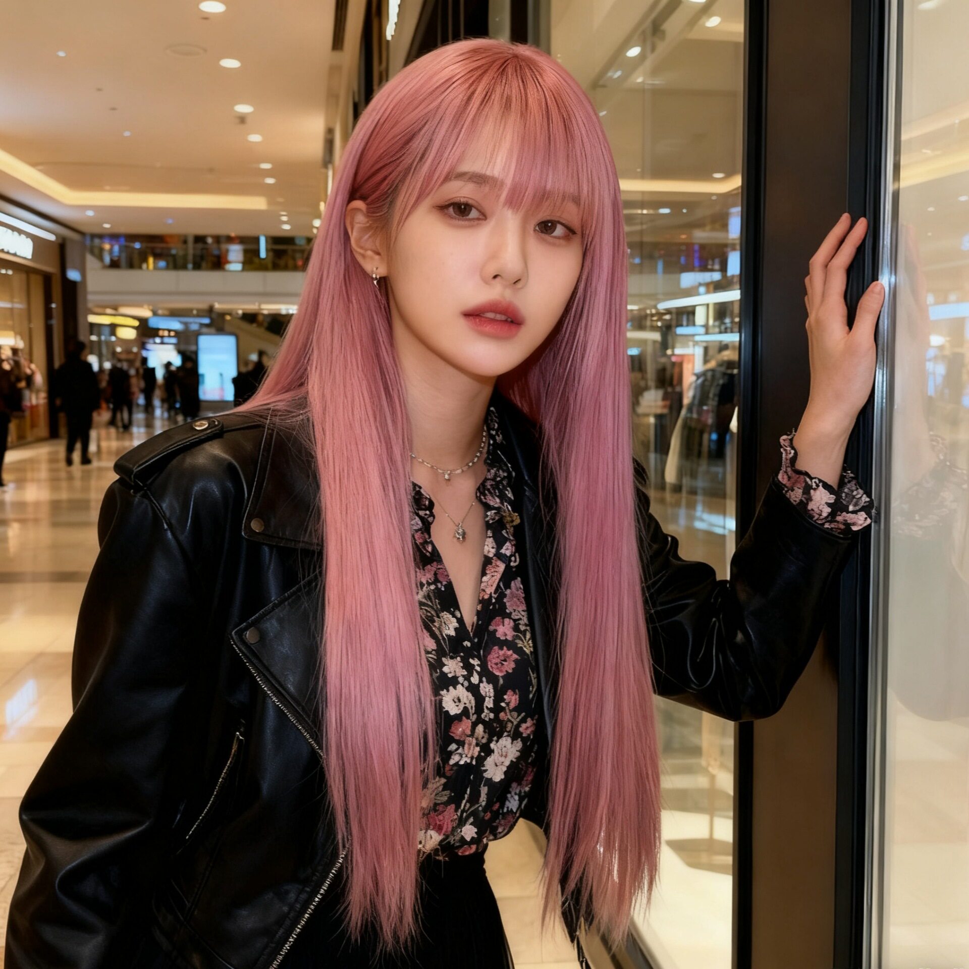 cosplay薄藤色长软妹全头假发
