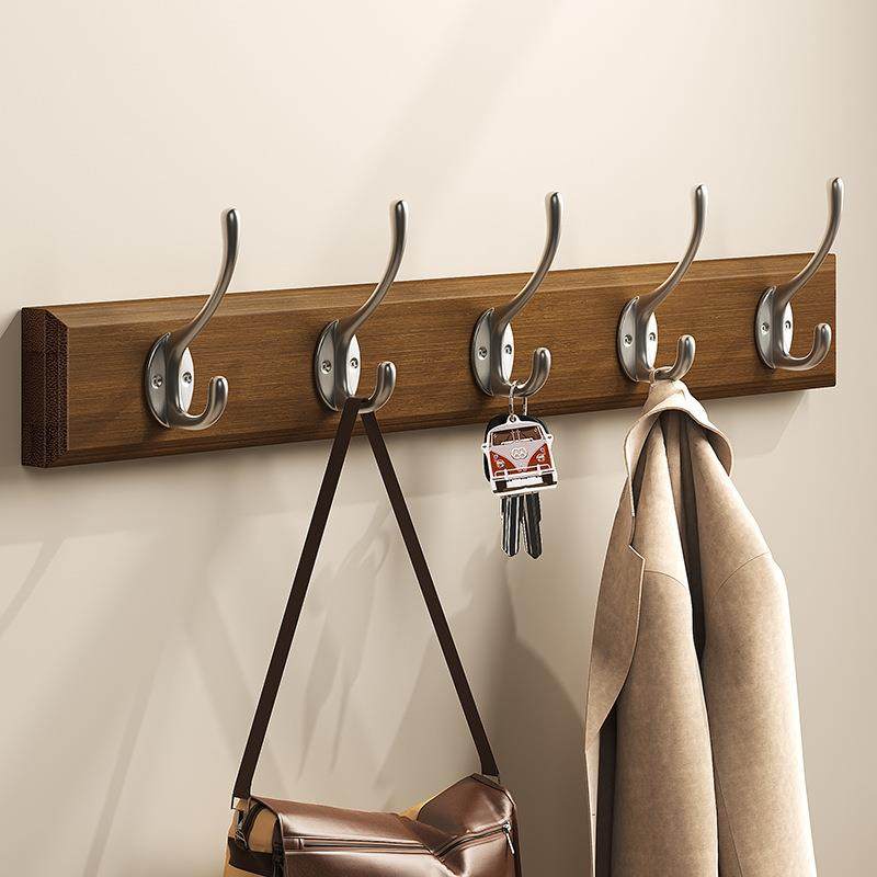 楠竹客厅玄关打孔挂钩木质壁挂挂衣钩简约卧室墙壁创意墙挂衣帽钩