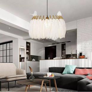 北欧现代vita浪漫ins卧室衣帽间甜品店公主房儿童房服装 店羽毛灯