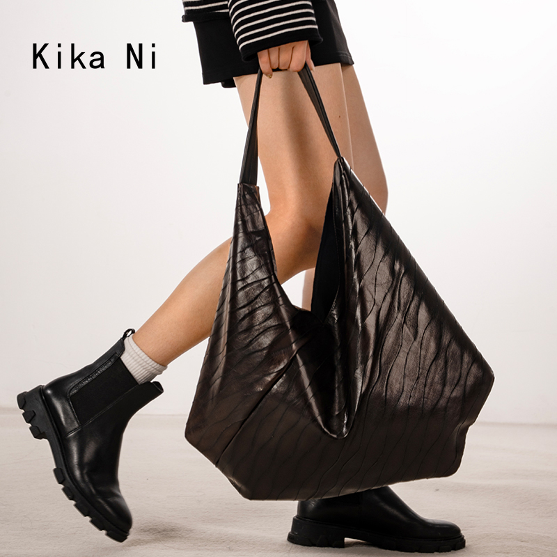 kikani小众真皮单肩包女士通勤包