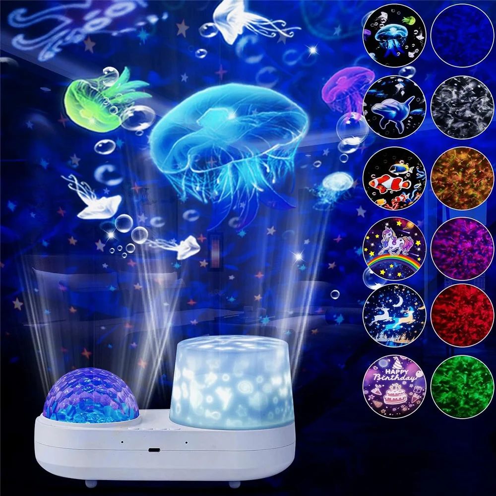 Ocean Wave Kids Projector Night Light Projector 360°Rotatin