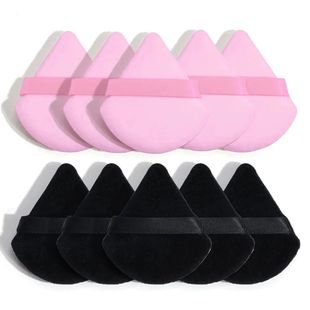 10Pcs Triangle Powder Puff Wet Dry Use For Loose Powder Liqu