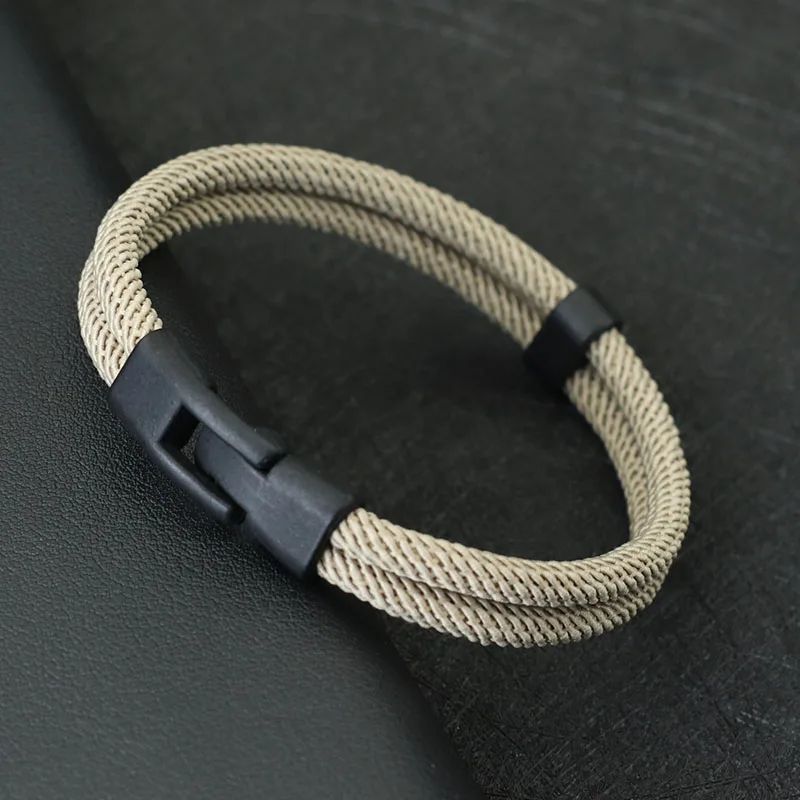 New Fashion Men Bracelet Thread Double Layer Detachable Matc