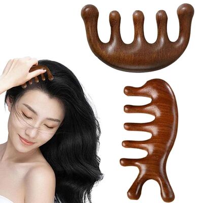 Massage Comb Head Massager Sandalwood Five Tooth Comb Whale