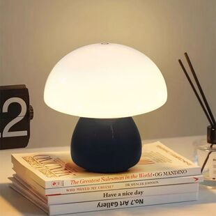 Mushroom Led Table Lamp Charging Touch Desk Coffee Bar, Hote