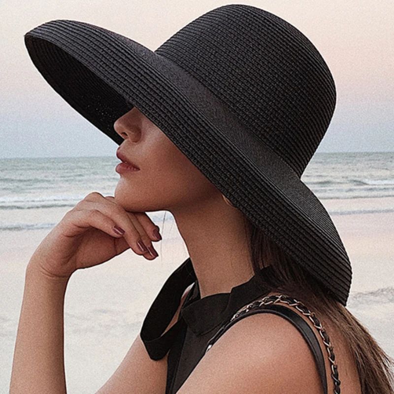 HT2303 2023 New Summer Sun Hats Ladies Solid Plain Elegant W