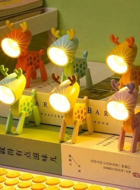 Mini Led Night Lights Folding Desk Lamp Cartoon Cute Pet Dog