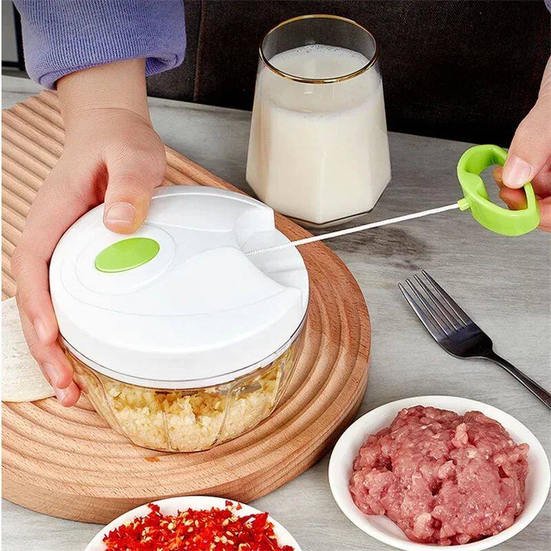 Food Shredder Processor Mini Manual Rope Garlic Cutter Meat