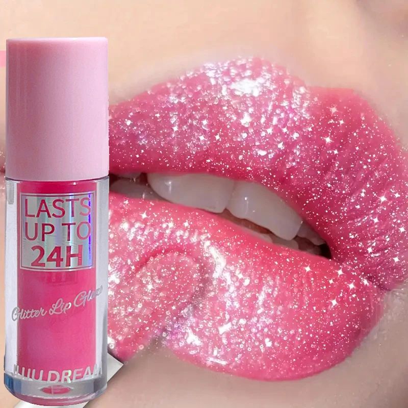 Flowing light Glitter Lip Glaze Long Lasting Lip Gloss Water