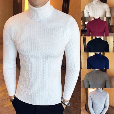 Winter High Neck Thick Warm Sweater Men Turtleneck Brand Men