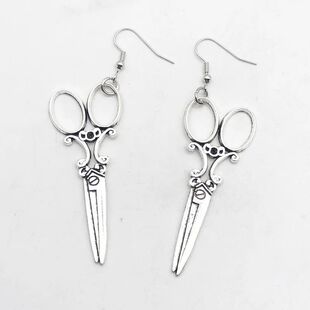 Large Scissor Dangle Drop Earrings for Women Vintage Goth Y2