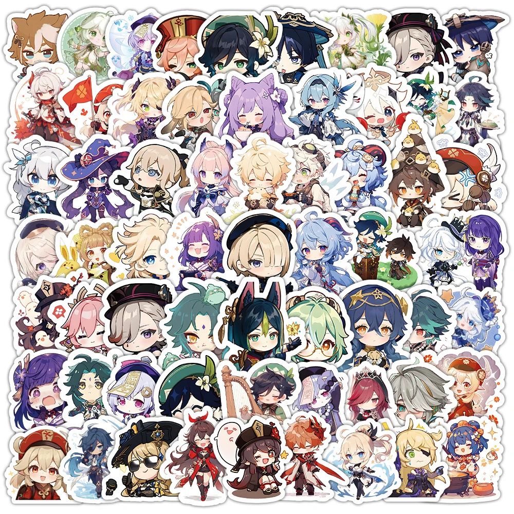 10/30/50/100pcs Kawaii Genshin Impact Cartoon ers Anime Game