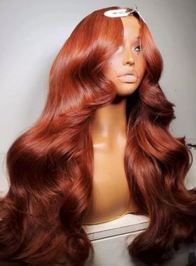 Reddish Brown 13x6 Lace Frontal Wig Brazilian Colored 13x4 B