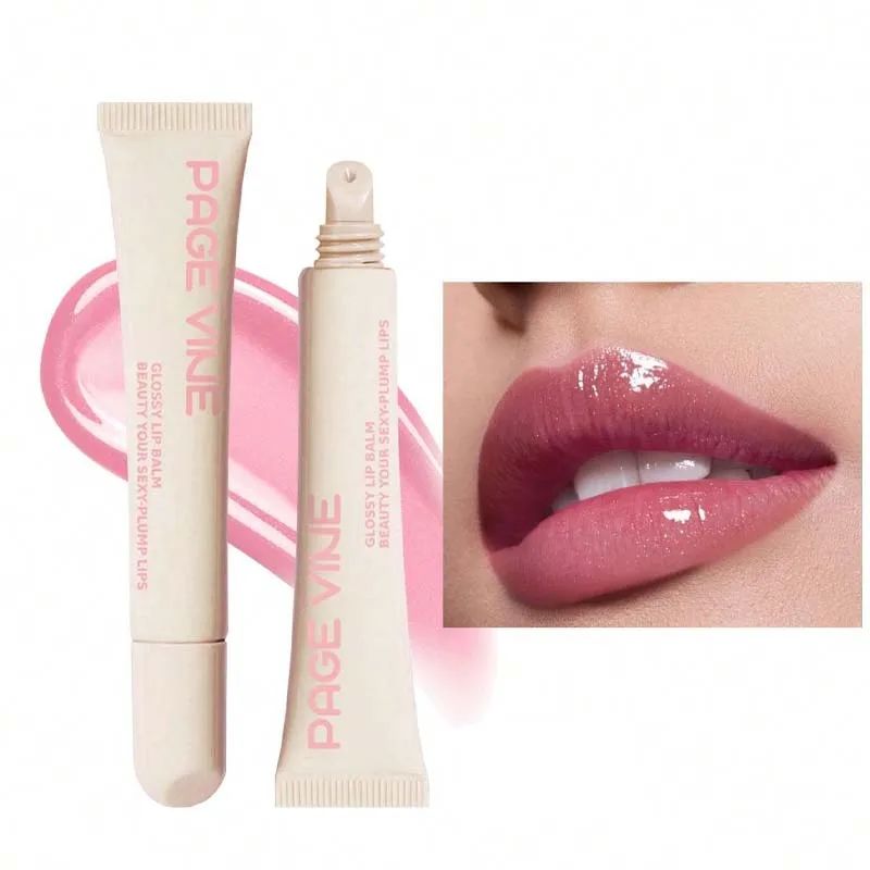 1 pcs Soft Tube Mirror Lip Gloss Lip Oil Nude Brown Plumping