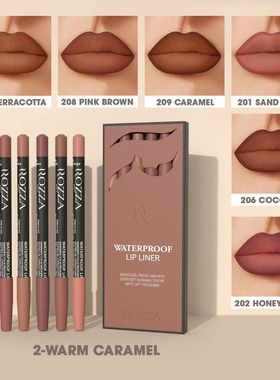 Rozza Waterproof Lip Liner Pencil Set, Weightless Precise Li