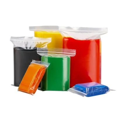 500PCS Mini Thick Plastic Zip Bag 5 Color Red Yellow Blue Gr