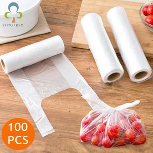 100PCS Transpare Roll Fresh-keeping Plastic Bags of Vacuum F